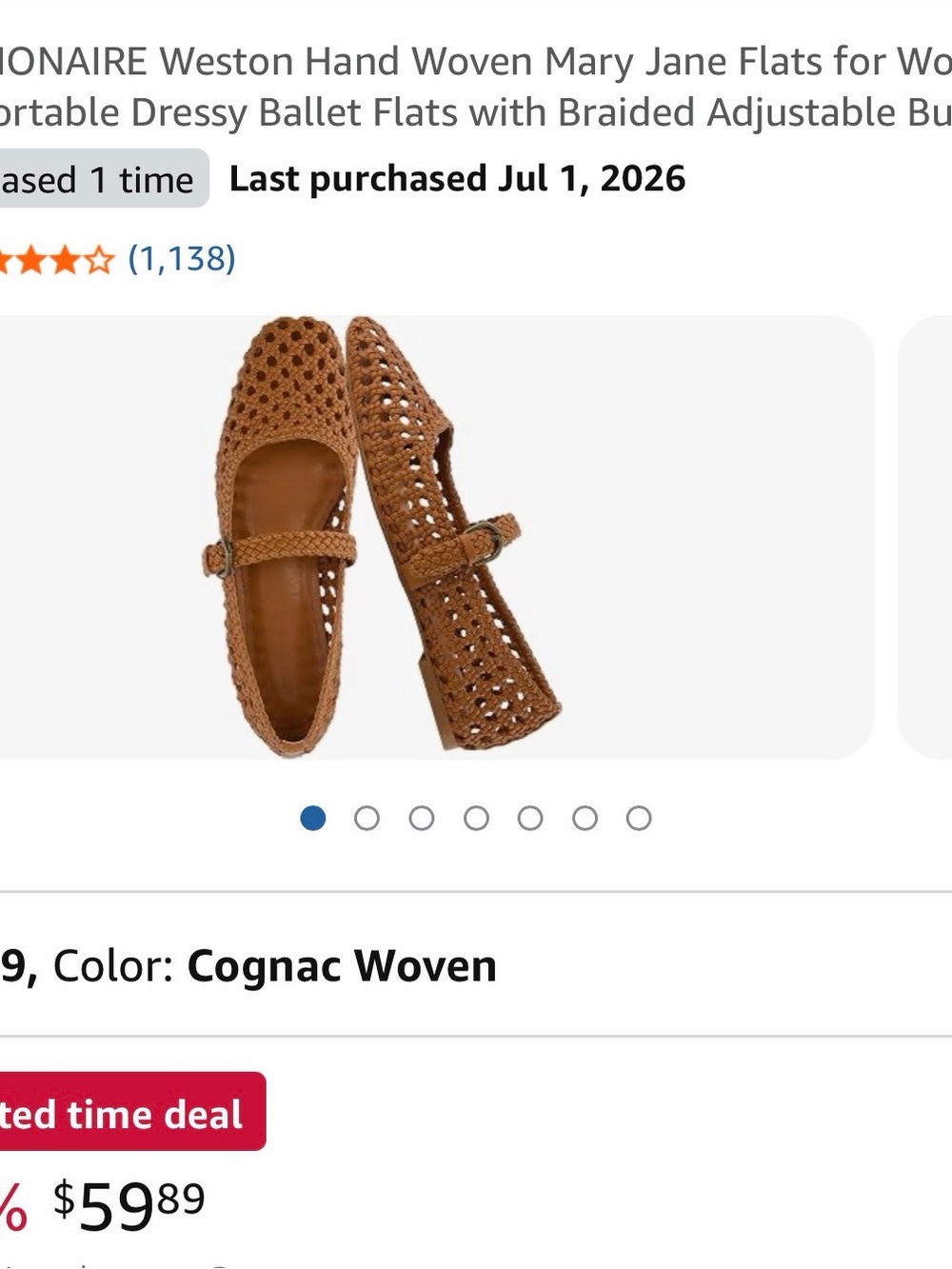 Weston Cognac Woven Mary Jane Flats for Women